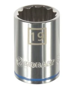Kobalt Sockets & Socket Sets Metric 1/2-in Drive 12-point 19-mm Shallow Socket
