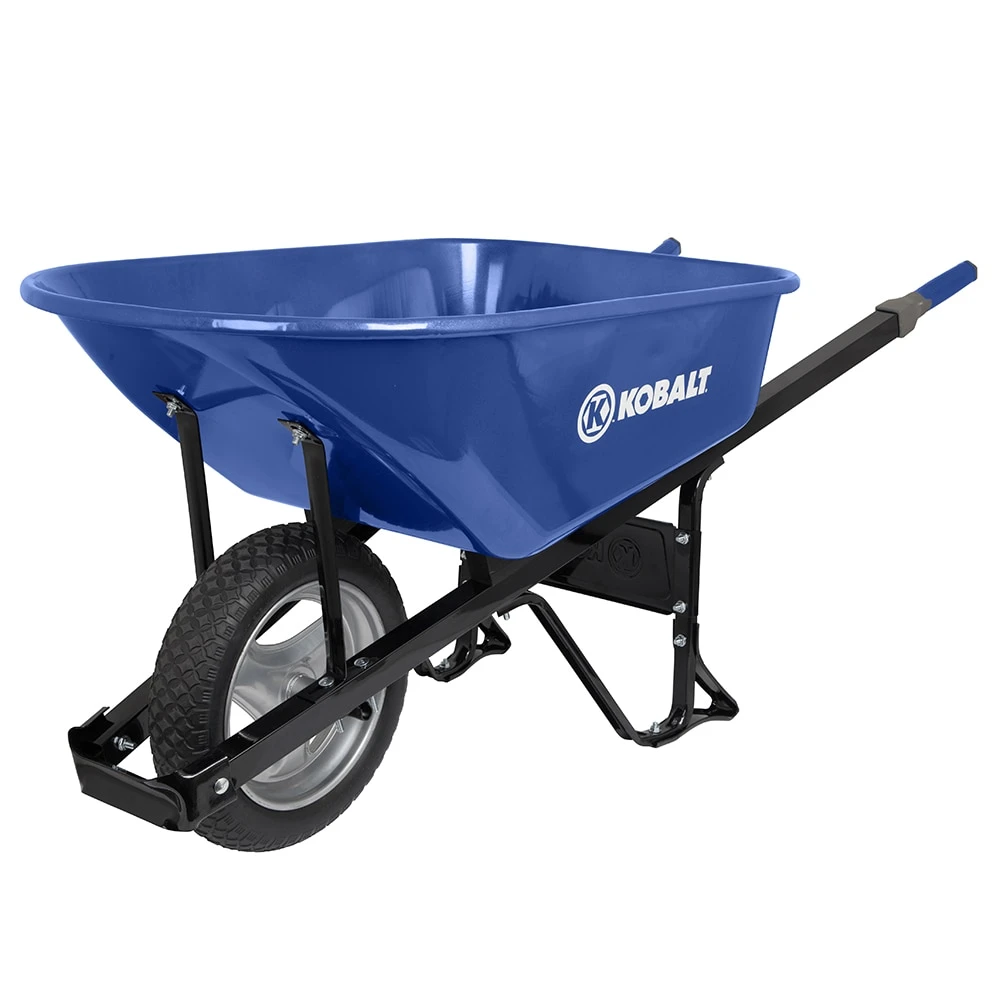 Kobalt Wheelbarrows 6-cu ft Steel Wheelbarrow with Flat-Free Tire(s) 1 Kobalt Wheelbarrows 6-cu ft Steel Wheelbarrow with Flat-Free Tire(s)