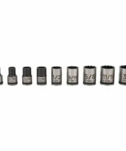 Kobalt Sockets & Socket Sets Universal 9-Piece Standard (SAE) 3/8-in Drive Spline Set Shallow Socket Set