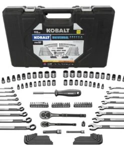 Kobalt Mechanics Tool Sets Universal 115-Piece Standard (SAE) and Metric Combination Matte Mechanics Tool Set (1/4-in; 3/8-in)