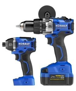 Kobalt Power Tool Combo Kits 2-Tool 24-Volt Max Brushless Power Tool Combo Kit with Soft Case (1-Battery Included and Charger Included)