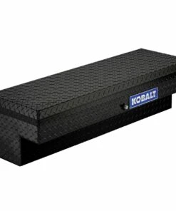 Kobalt Truck Tool Boxes 46.9-in x 15.8-in x 13-in Black Aluminum Crossover Truck Tool Box