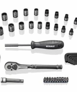 Kobalt Mechanics Tool Sets Universal 67-Piece Standard (SAE) and Metric Combination Matte Mechanics Tool Set (3/8-in)