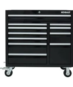 Kobalt Bottom Tool Cabinets 3000 Series 41-in W x 41-in H 11-Drawer Steel Rolling Tool Cabinet (Black)
