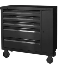 Kobalt Bottom Tool Cabinets 3000 Series 41-in W x 41-in H 5-Drawer Stainless Steel Rolling Tool Cabinet (Black) -Kobalt Sales Store 08703972