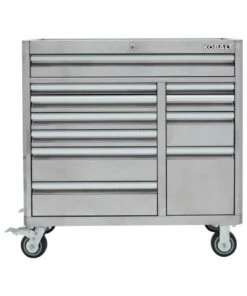 Kobalt Bottom Tool Cabinets 3000 Series 41-in W x 41-in H 11-Drawer Stainless Steel Rolling Tool Cabinet (Stainless Steel)