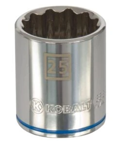 Kobalt Sockets & Socket Sets Metric 1/2-in Drive 12-point 25-mm Shallow Socket