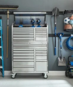 Kobalt Bottom Tool Cabinets 3000 Series 41-in W x 41-in H 11-Drawer Stainless Steel Rolling Tool Cabinet (Stainless Steel) -Kobalt Sales Store 09814602