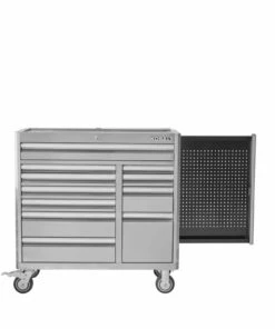 Kobalt Bottom Tool Cabinets 3000 Series 41-in W x 41-in H 11-Drawer Stainless Steel Rolling Tool Cabinet (Stainless Steel) -Kobalt Sales Store 09985757