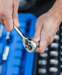 Kobalt Mechanics Tool Sets 80-Piece Standard (SAE) and Metric Combination Polished Chrome Mechanics Tool Set (3/8-in) -Kobalt Sales Store 10084141 scaled