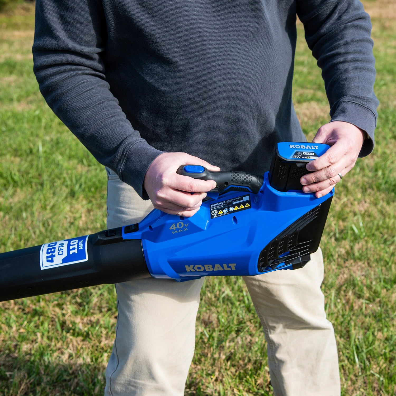 Kobalt Cordless Electric Leaf Blowers 40-Volt Max 110-MPH Handheld Cordless Electric Leaf Blower(Battery Not Included) 9 Kobalt Cordless Electric Leaf Blowers 40-Volt Max 110-MPH Handheld Cordless Electric Leaf Blower(Battery Not Included) - Image 9