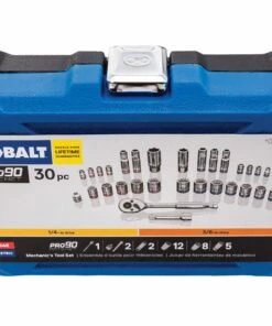 Kobalt Mechanics Tool Sets 30-Piece Standard (SAE) and Metric Combination Polished Chrome Mechanics Tool Set (3/8-in;) -Kobalt Sales Store 11294860 scaled