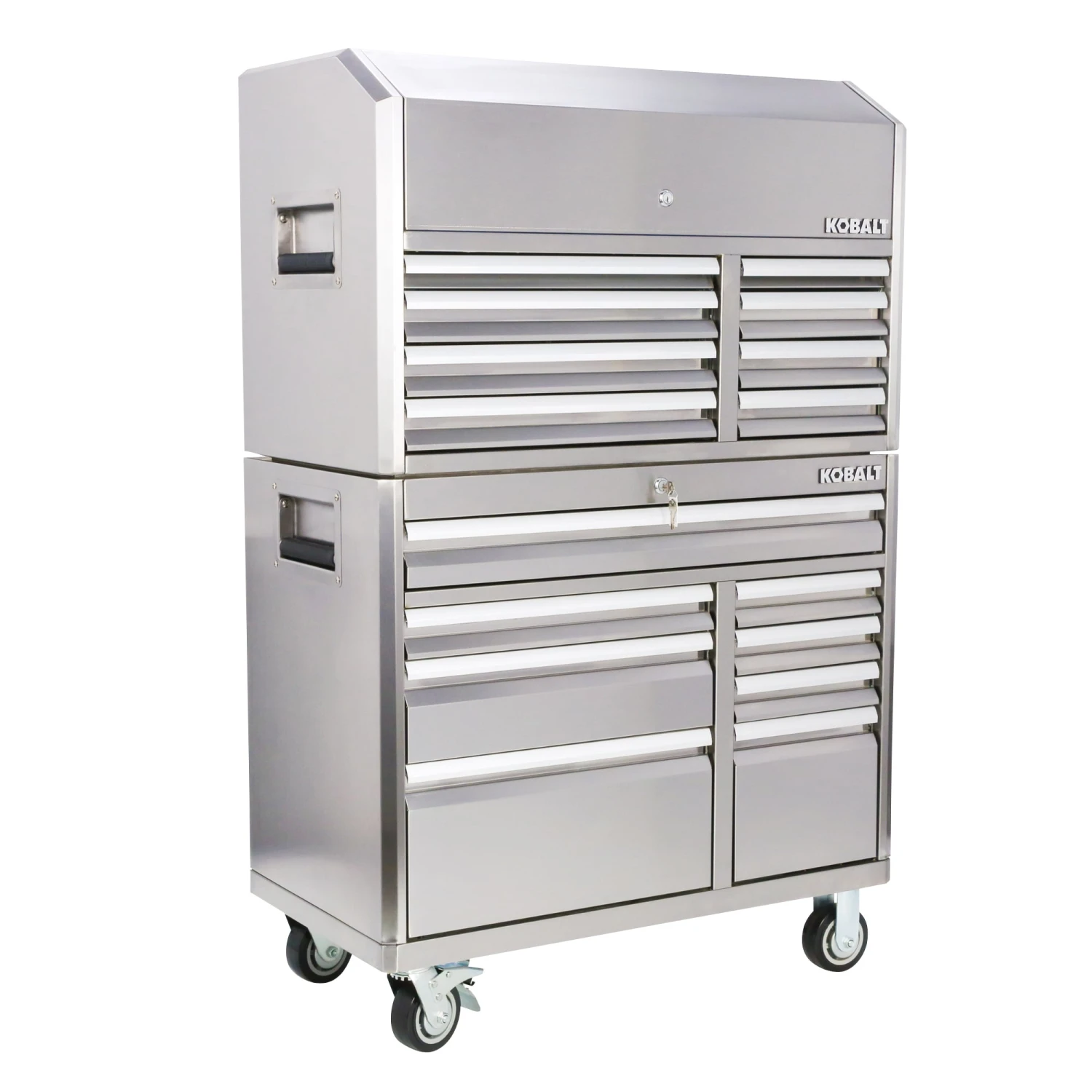Kobalt Bottom Tool Cabinets 3000 Series 41-in W x 37.5-in H 8-Drawer Stainless Steel Rolling Tool Cabinet (Stainless Steel) 8 Kobalt Bottom Tool Cabinets 3000 Series 41-in W x 37.5-in H 8-Drawer Stainless Steel Rolling Tool Cabinet (Stainless Steel) - Image 8