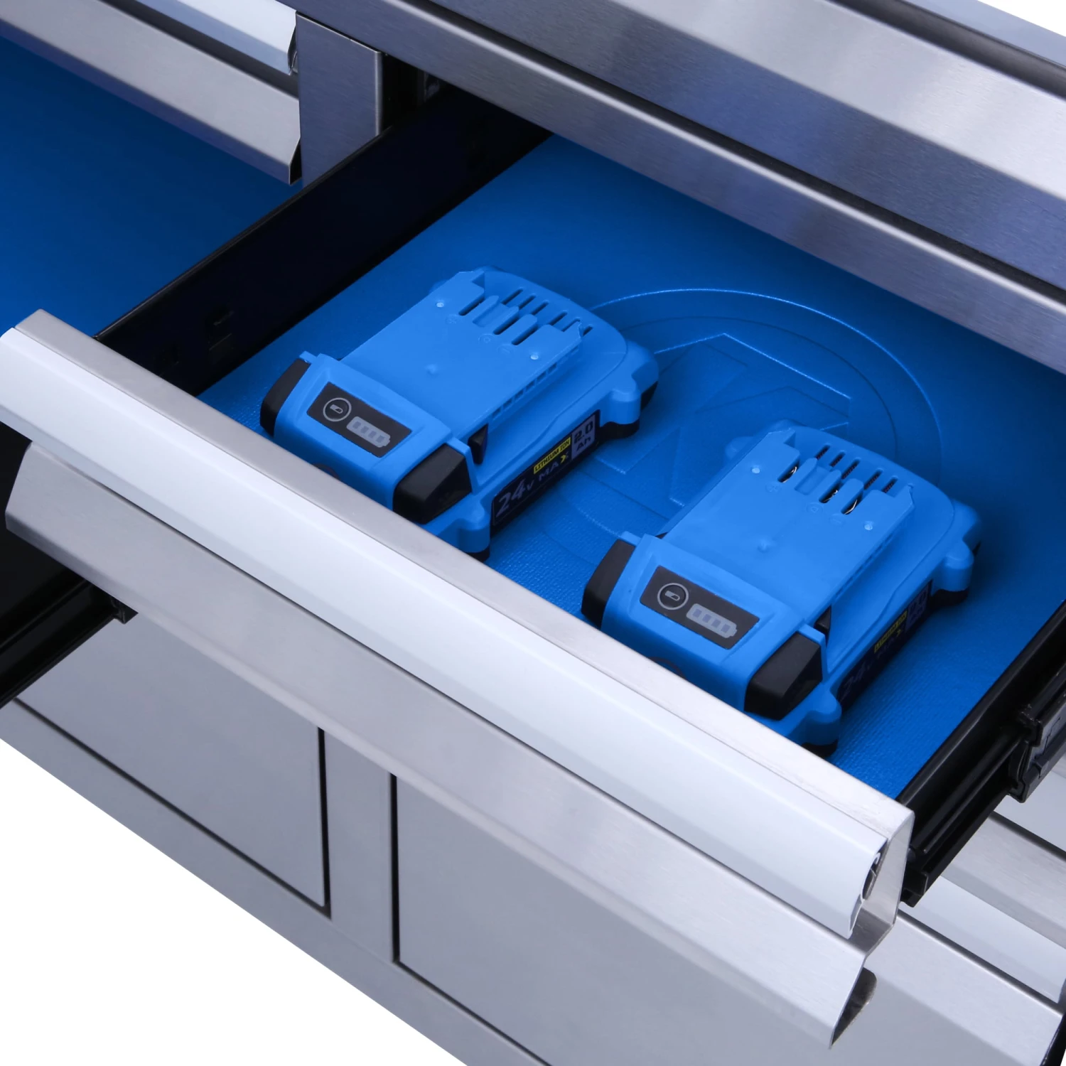 Kobalt Bottom Tool Cabinets 3000 Series 41-in W x 37.5-in H 8-Drawer Stainless Steel Rolling Tool Cabinet (Stainless Steel) 9 Kobalt Bottom Tool Cabinets 3000 Series 41-in W x 37.5-in H 8-Drawer Stainless Steel Rolling Tool Cabinet (Stainless Steel) - Image 9