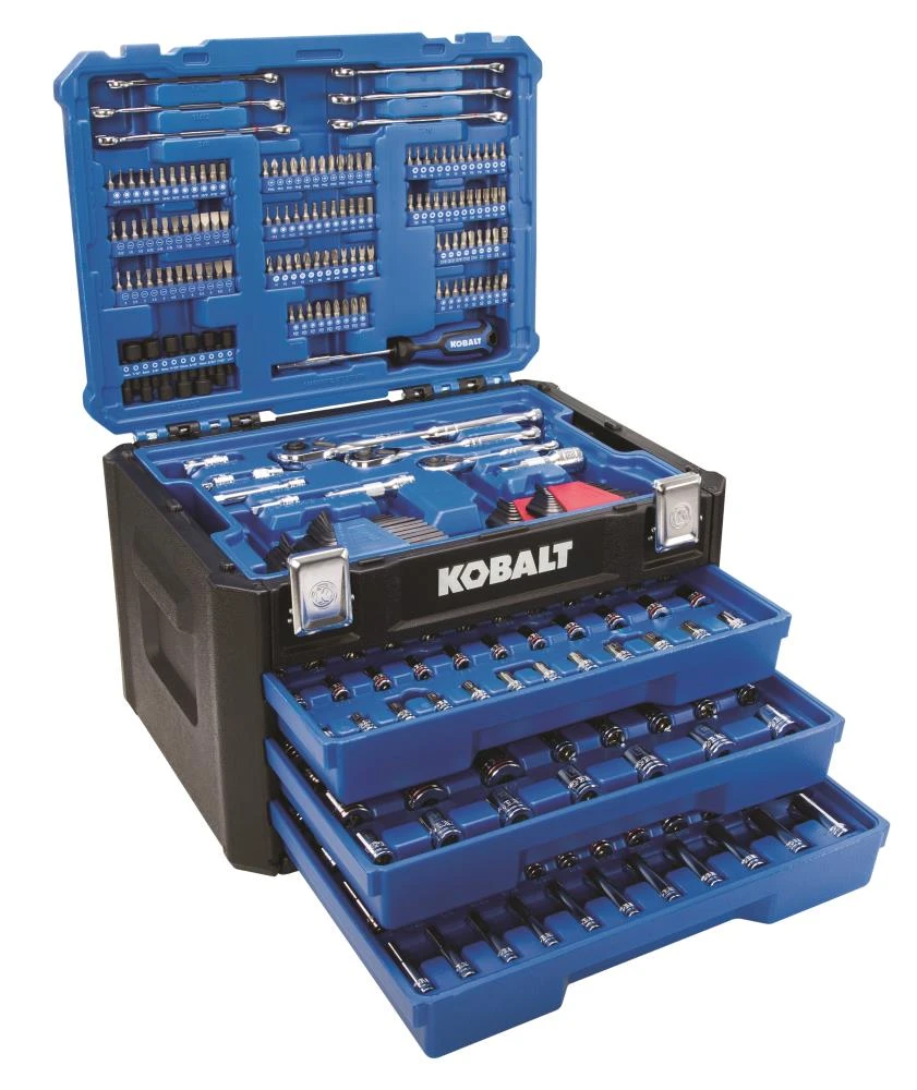 Kobalt Mechanics Tool Sets 319-Piece Standard (SAE) and Metric Combination Polished Chrome Mechanics Tool Set (1/4-in; 3/8-in) 2 Kobalt Mechanics Tool Sets 319-Piece Standard (SAE) and Metric Combination Polished Chrome Mechanics Tool Set (1/4-in; 3/8-in) - Image 2