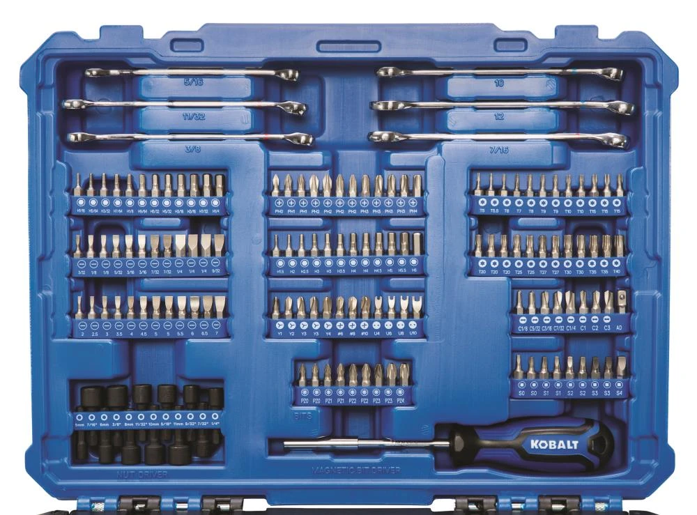 Kobalt Mechanics Tool Sets 319-Piece Standard (SAE) and Metric Combination Polished Chrome Mechanics Tool Set (1/4-in; 3/8-in) 3 Kobalt Mechanics Tool Sets 319-Piece Standard (SAE) and Metric Combination Polished Chrome Mechanics Tool Set (1/4-in; 3/8-in) - Image 3