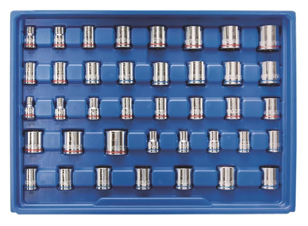 Kobalt Mechanics Tool Sets 319-Piece Standard (SAE) and Metric Combination Polished Chrome Mechanics Tool Set (1/4-in; 3/8-in) 6 Kobalt Mechanics Tool Sets 319-Piece Standard (SAE) and Metric Combination Polished Chrome Mechanics Tool Set (1/4-in; 3/8-in) - Image 6