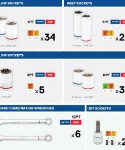 Kobalt Mechanics Tool Sets 319-Piece Standard (SAE) and Metric Combination Polished Chrome Mechanics Tool Set (1/4-in; 3/8-in) 35 Kobalt Mechanics Tool Sets 319-Piece Standard (SAE) and Metric Combination Polished Chrome Mechanics Tool Set (1/4-in; 3/8-in) -Kobalt Sales Store 15100862