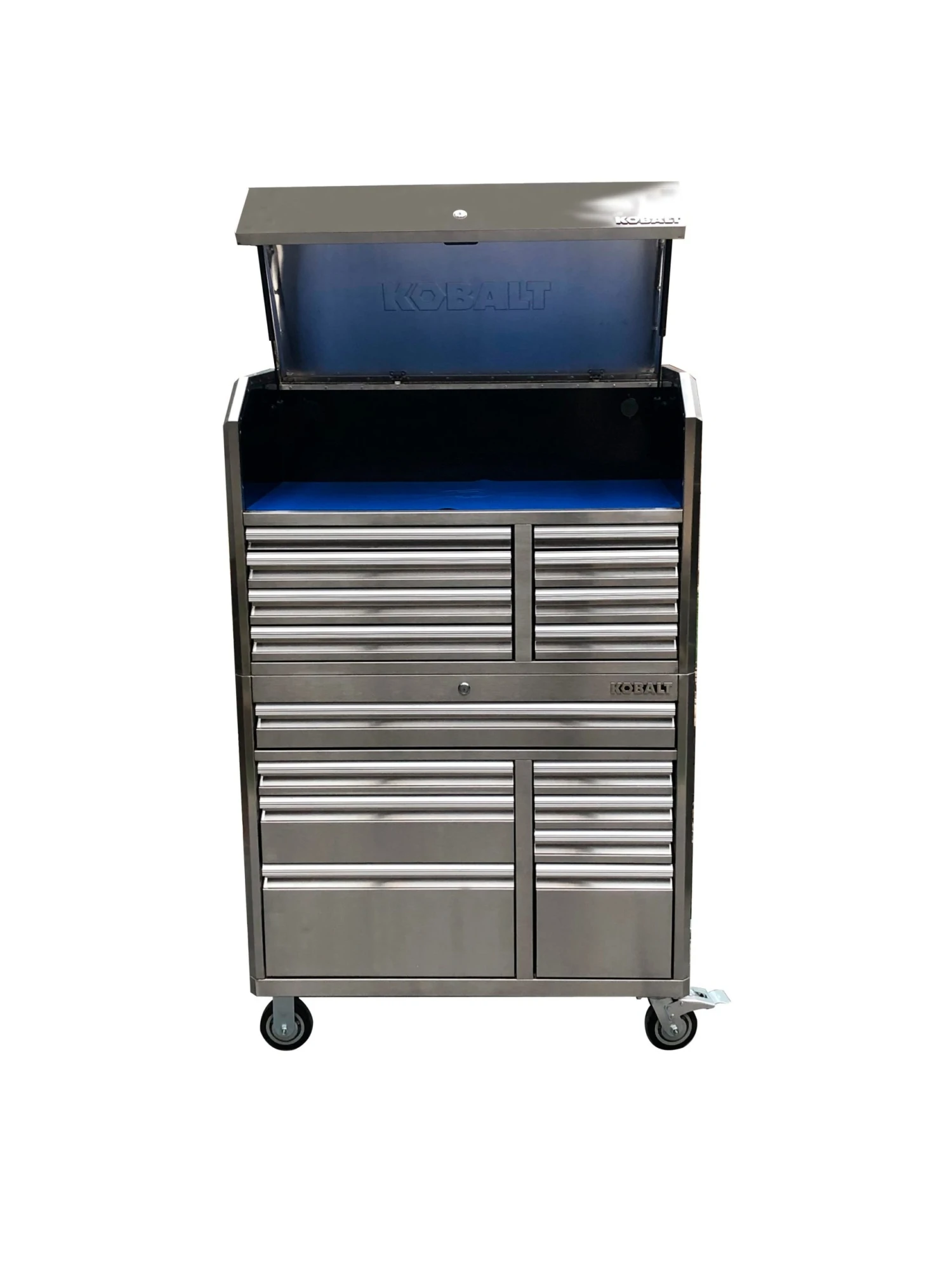Kobalt Bottom Tool Cabinets 3000 Series 41-in W x 37.5-in H 8-Drawer Stainless Steel Rolling Tool Cabinet (Stainless Steel) 11 Kobalt Bottom Tool Cabinets 3000 Series 41-in W x 37.5-in H 8-Drawer Stainless Steel Rolling Tool Cabinet (Stainless Steel) - Image 11