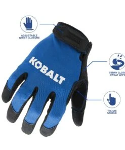 Kobalt Work Gloves Mens Polyester Utility Gloves, Large (1-Pair) -Kobalt Sales Store 16396390