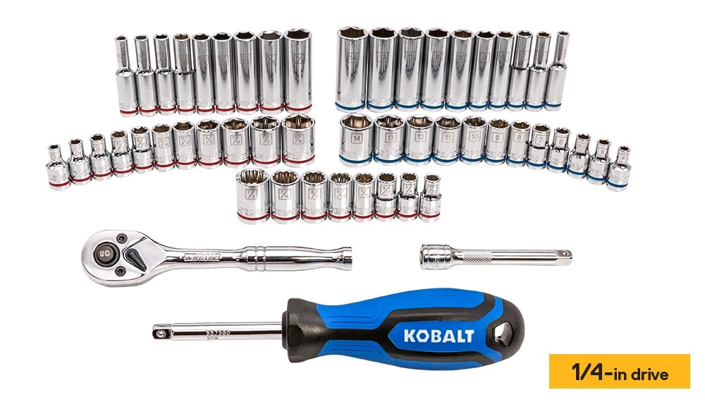 Kobalt Mechanics Tool Sets 232-Piece Standard (SAE) and Metric Combination Polished Chrome Mechanics Tool Set (1/4-in; 3/8-in; 1/2-in;) 10 Kobalt Mechanics Tool Sets 232-Piece Standard (SAE) and Metric Combination Polished Chrome Mechanics Tool Set (1/4-in; 3/8-in; 1/2-in;) - Image 10