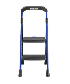 Kobalt Step Stools 2-Step 300-lb Capacity Black Steel Foldable Step Stool