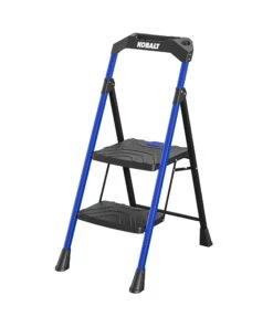 Kobalt Step Stools 2-Step 300-lb Capacity Black Steel Foldable Step Stool -Kobalt Sales Store 17788045