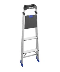 Kobalt Step Stools 3-Step 250-lb Capacity Aluminum Foldable Step Stool -Kobalt Sales Store 17788334