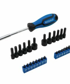 Kobalt Mechanics Tool Sets Centennial 100-Piece Standard (SAE) and Metric Combination Polished Chrome Mechanics Tool Set (1/4-in; 3/8-in) -Kobalt Sales Store 40333064 scaled