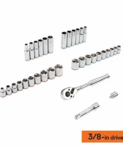 Kobalt Mechanics Tool Sets Centennial 100-Piece Standard (SAE) and Metric Combination Polished Chrome Mechanics Tool Set (1/4-in; 3/8-in) -Kobalt Sales Store 40333065