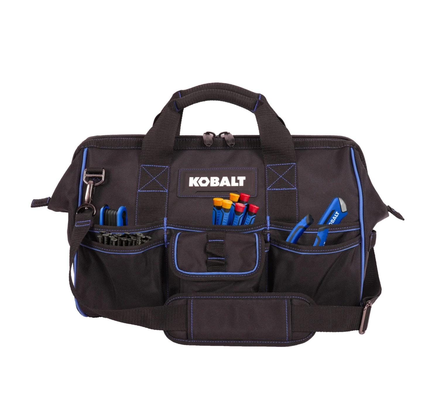 Kobalt Tool Bags Blue Black Polyester 16-in Zippered Cargo Bag 3 Kobalt Tool Bags Blue Black Polyester 16-in Zippered Cargo Bag - Image 3