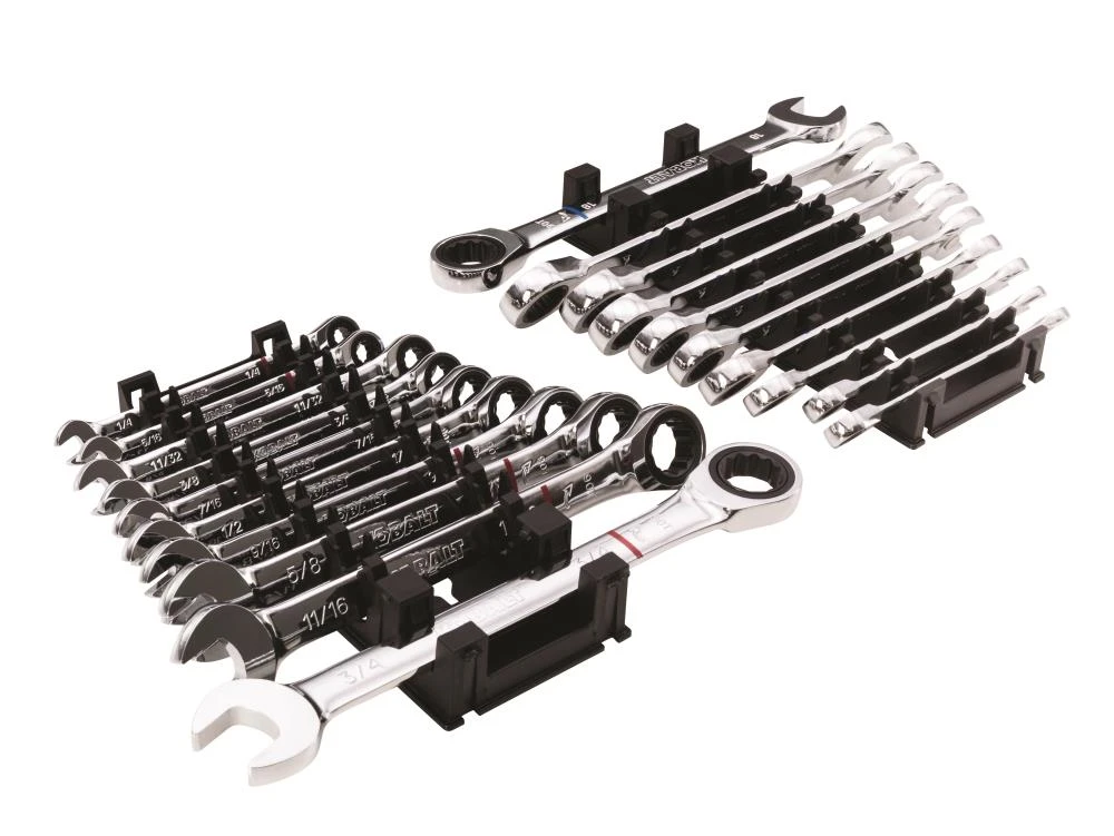 Kobalt Ratchet Wrenches & Sets In Tray with Removable Rails 20-Piece Set 12-Point Standard (SAE) and Metric Combination Ratchet Wrench Set 5 Kobalt Ratchet Wrenches & Sets In Tray with Removable Rails 20-Piece Set 12-Point Standard (SAE) and Metric Combination Ratchet Wrench Set - Image 5
