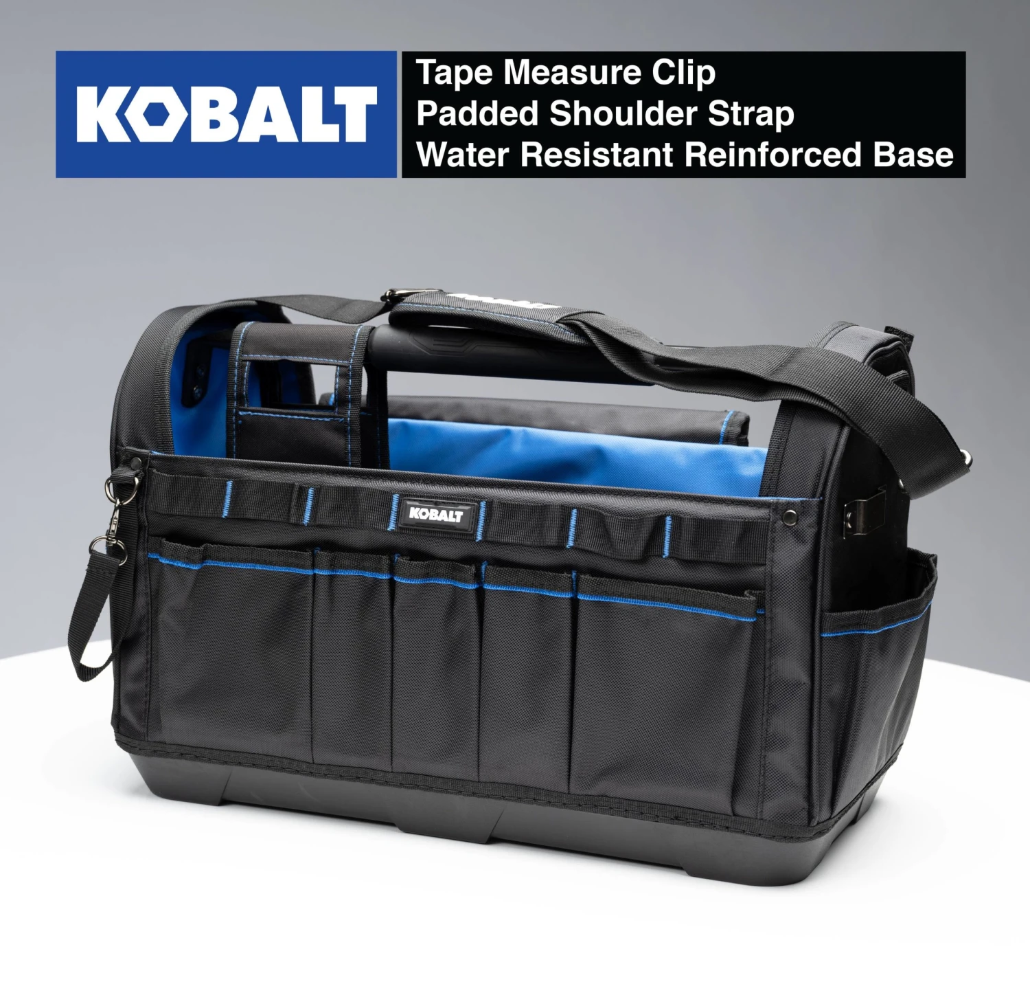Kobalt Tool Bags Plumbing Tool Bag with Caddy Black, Blue Polyester 12.99-in 1 Kobalt Tool Bags Plumbing Tool Bag with Caddy Black, Blue Polyester 12.99-in