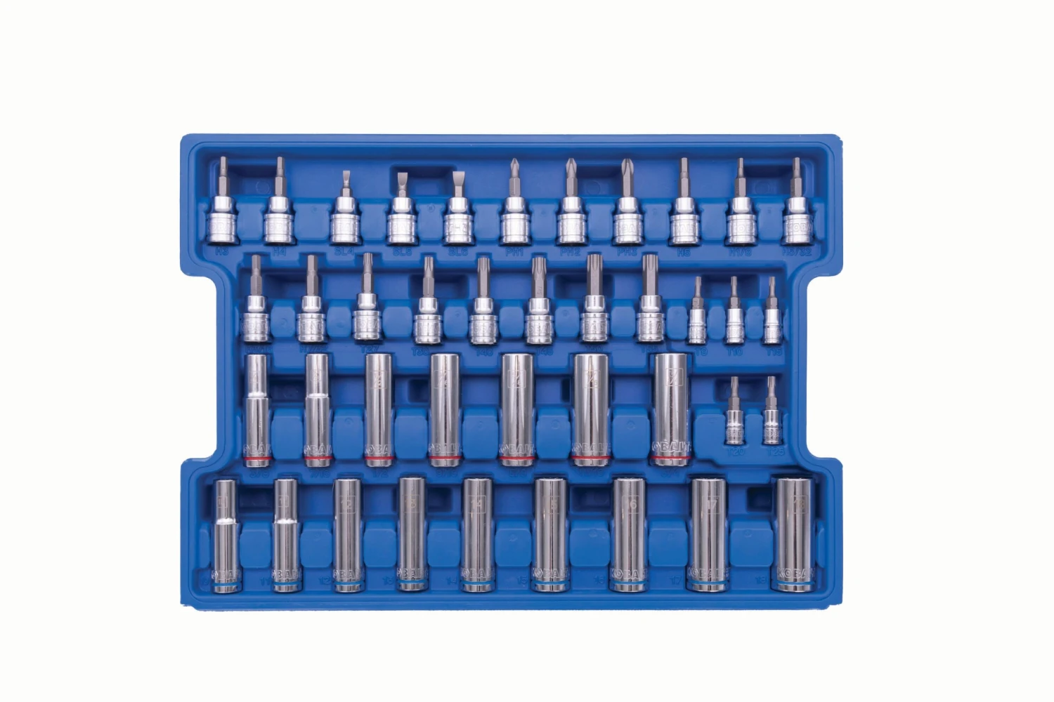 Kobalt Mechanics Tool Sets 250-Piece Standard (SAE) and Metric Combination Polished Chrome Mechanics Tool Set (1/4-in; 3/8-in) 4 Kobalt Mechanics Tool Sets 250-Piece Standard (SAE) and Metric Combination Polished Chrome Mechanics Tool Set (1/4-in; 3/8-in) - Image 4