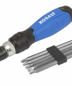 Kobalt Screwdrivers Ratcheting screwdriver set 10-Piece Plastic Handle Ratcheting Set Assorted Multi-bit Screwdriver Set