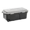 Kobalt Plastic Storage Totes X-large 31-Gallon (124-Quart) Grey Heavy Duty Rolling Tote with Latching Lid
