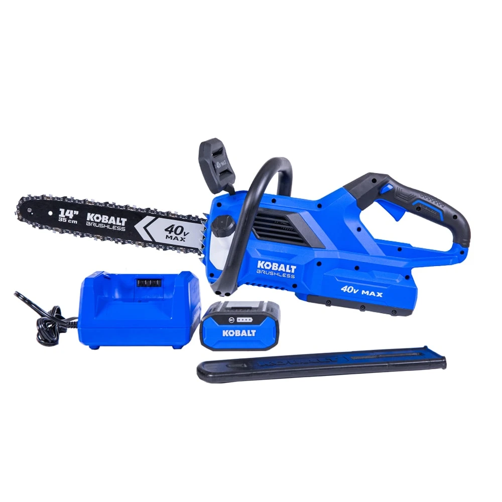 Kobalt Cordless Electric Chainsaws Gen4 40-volt 14-in Brushless Cordless Electric Chainsaw 4 Ah (Battery & Charger Included) 1 Kobalt Cordless Electric Chainsaws Gen4 40-volt 14-in Brushless Cordless Electric Chainsaw 4 Ah (Battery & Charger Included)