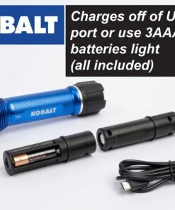 Kobalt Flashlights 350-Lumen LED Rechargeable Flashlight -Kobalt Sales Store 45365867 scaled
