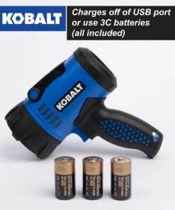 Kobalt Flashlights 1200-Lumen LED Rechargeable Spotlight Flashlight -Kobalt Sales Store 45368644 scaled