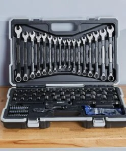 Kobalt Mechanics Tool Sets Universal 115-Piece Standard (SAE) and Metric Combination Matte Mechanics Tool Set (1/4-in; 3/8-in) 13 Kobalt Mechanics Tool Sets Universal 115-Piece Standard (SAE) and Metric Combination Matte Mechanics Tool Set (1/4-in; 3/8-in) -Kobalt Sales Store 45373527